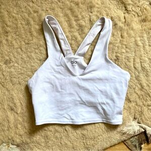 Alo Yoga White Tank Top Athletic Bra
